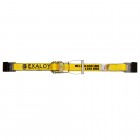 12-27-F-Y – 2"x27' Ratchet Strap with Flat Hooks-Long Wide Handle-Yellow Webbing-3,333 lbs. WLL