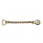 17-CA-3300 – Chain Anchor for 2" Strap Assemblies, 5/16" G43 Chain and Grab Hook, Gold Zinc Plated-3,333 lbs. WLL